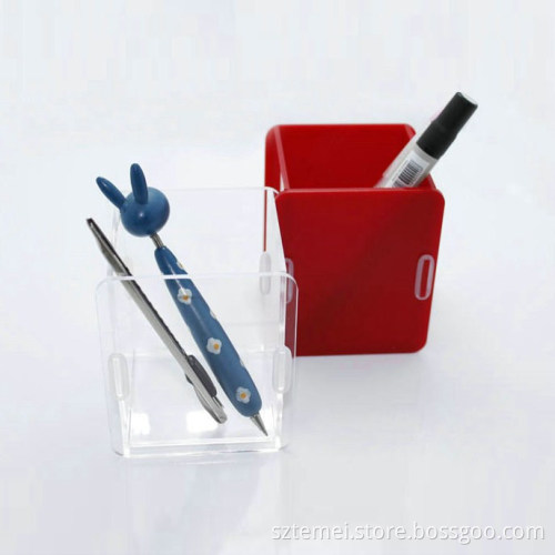 Red/black/clear acrylic desktop pen box